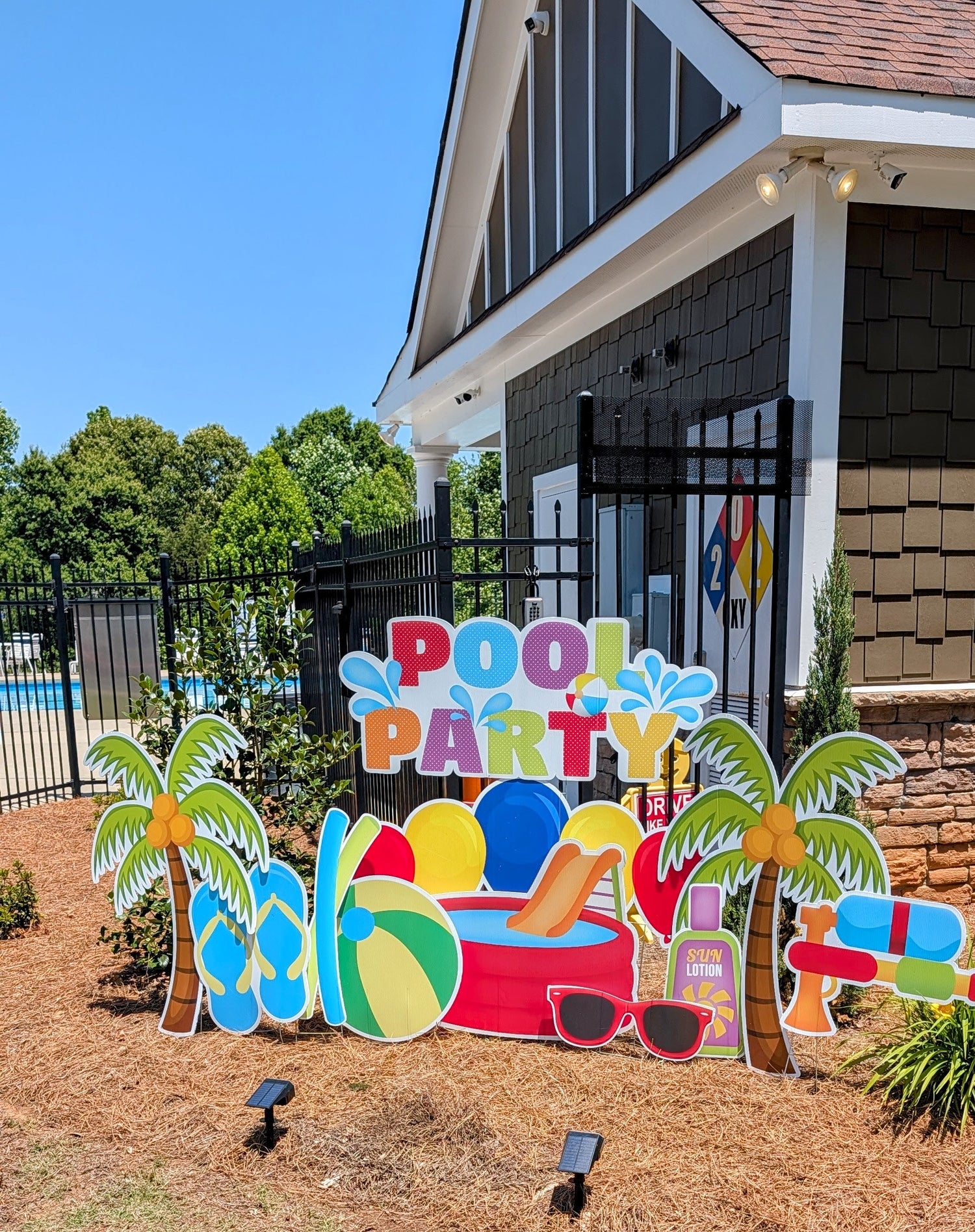 Pool party yard sign