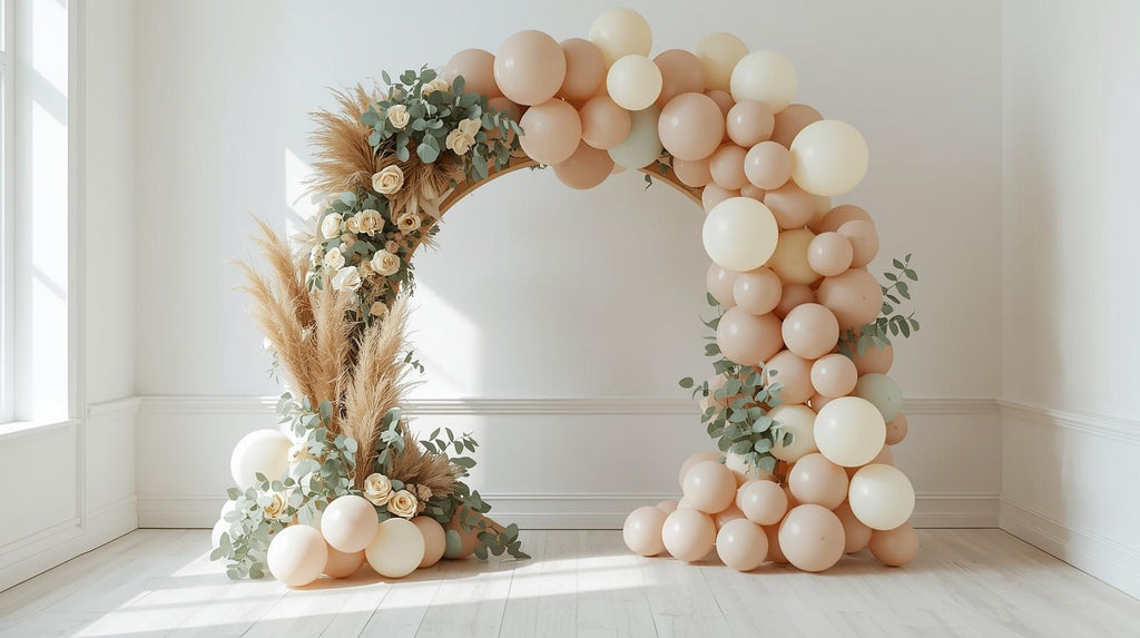 6.6 ft Round Wooden Wedding Arch – Rustic Natural Finish -One Day Rental Starting at $175
