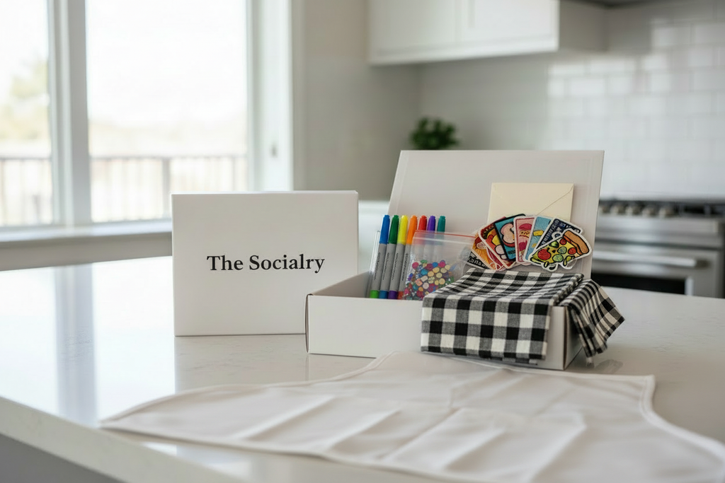 add a white apron on the counter 