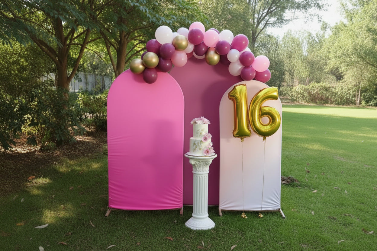 Fabric Arch Backdrop Set - One day rental