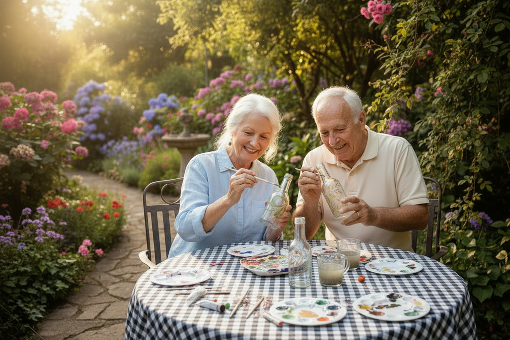 Only have supplies on the table for two people to paint. Remove all of the jars but two