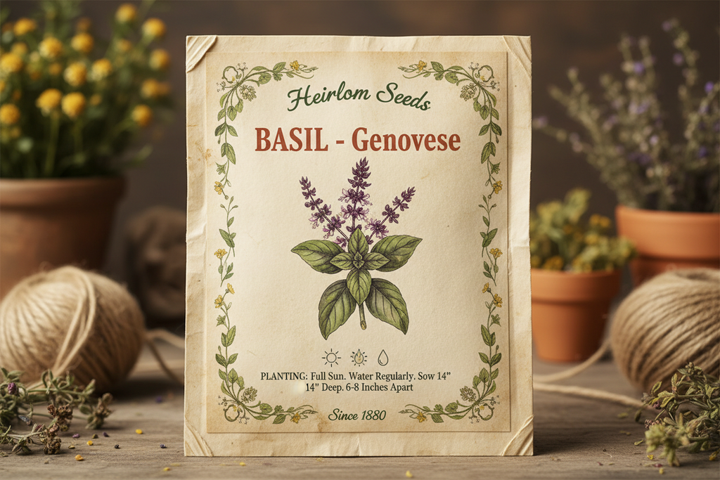 Please generate an image of an herb seed packet